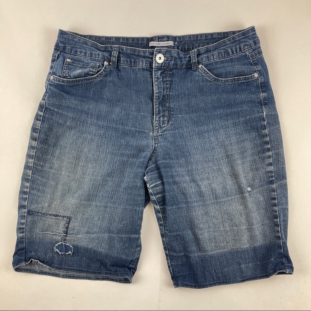 Bandolinoblu Jean Shorts Womens Size 14 Distressed Blue Denim